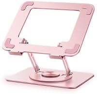 Vaydeer Adjustable Laptop Stand for Desk,Computer Stand Riser with 360° Free Rotation Base and Foldable Design Ergonomic Laptop Riser Fits for MacBook,Dell, HP and More 10-15.6” Laptops (Pink)