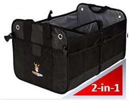 Tuff Viking Convertible SUV Trunk Organizer | Truck Bed Organizer for SUVs, Autos, Trucks and Jeeps with Tie Down Straps