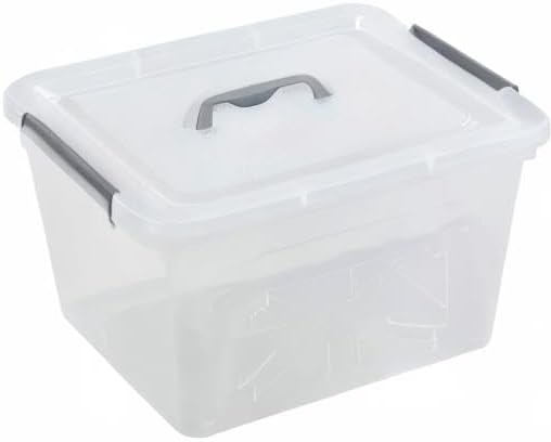 Jekiyo Clear Plastic Storage Bin, 12 Quart Latching Box with Lid, 1 Pack
