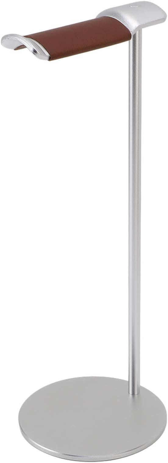 Headphone Stand,Headset Holder,Aluminum Alloy Earphone Stand with Supporting Bar,Solid Base for Most Headphones Size (Silver)