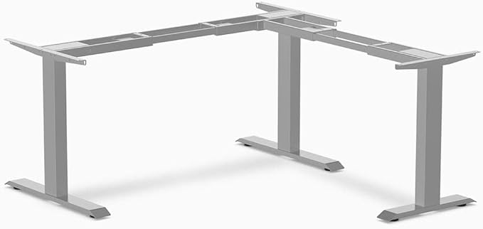 Desky Zero Fixed L-Shape Desk Frame ??Heavy-Duty Steel, White Finish, Supports Up to 440 lbs, Tool-Free Assembly, Adjustable Corner Configuration for Home & Office Setups