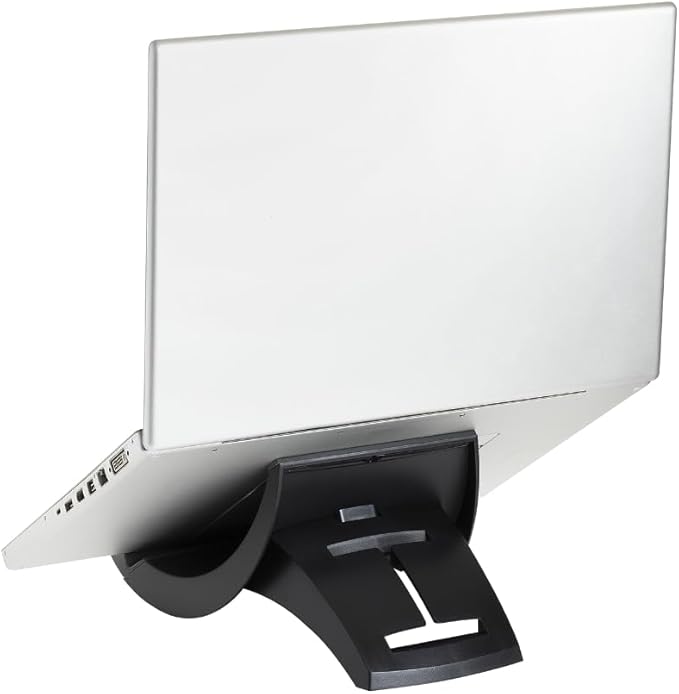 3M Vertical Notebook Computer Riser With Cable Management, 9" X 12" X 6.5" To 9.5", Black/charcoal Gray, Supports 20 Lbs