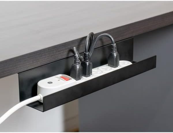 Oeveo Under Desk Cable Management Tray CMT-122 — Made in USA, Heavy-Duty Metal | Easy Installation, Organize & Hide Cords, Power Strips, and Adapters — 11.75L x 2.13D x 2H inches (3 Pack)