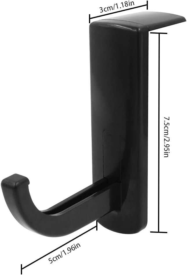 VizGiz 2 Pack Headphone Stand Hook Headset Holder Hanger Stick-on Support for Computer Over Ear Earphone PC Monitor Screen Edge Desk Top Wall Gaming Storage Rack Organizer