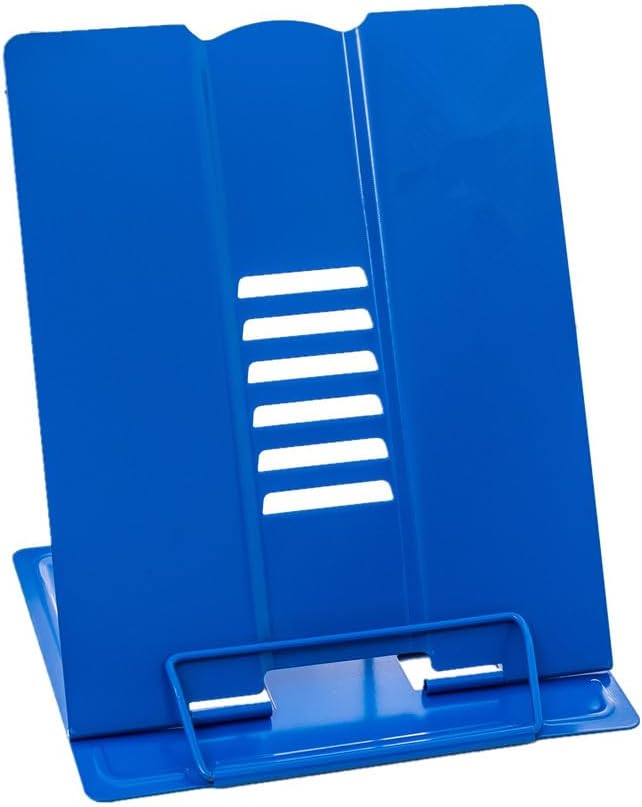 Citmage Desk Book Stand Document Holder Heavy Duty Metal Reading Stand with Book Magazine Menu iPad Music Score Speech Draft with 6 Adjustable Positions(Blue)