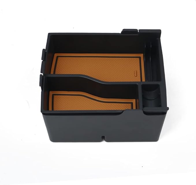 Muslogy for Maverick Center Console Organizer Tray 2 Layers Armrest Storage Box Secondary Insert Tray ABS Material Pickup Interior Accessories Compatible with Ford Maverick 2022-2026 (Light Brown)