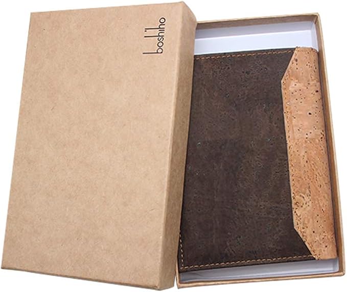 boshiho Passport Holder Wallet Cover RFID Blocking Vegan Cork Passport Case Travel Must Haves for Men Women (02-Cork)