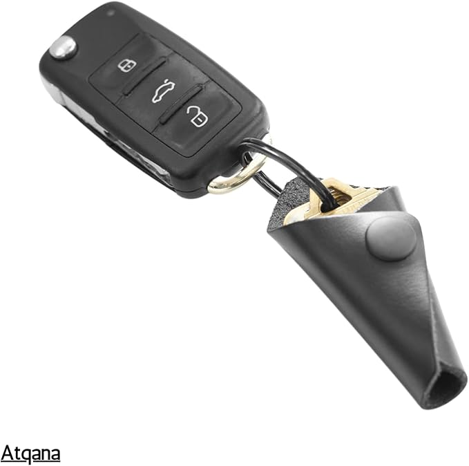 Leather Key Wrap Cover (Premium Leather) - Key Organizer | Motorcycle Keychain Wrap (Extra Dark Brown)