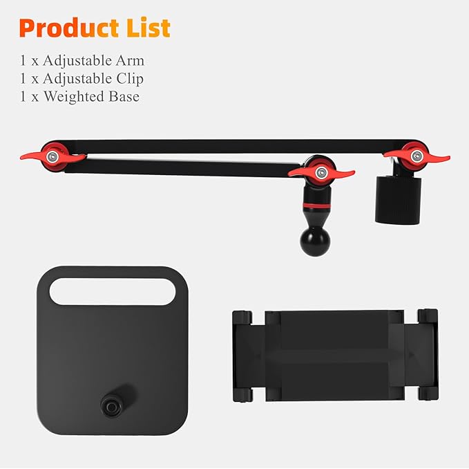 Height Adjustable Portable Monitor Stand, Upgrade Knob Adjustment Portable Monitor Holder for 15.6 17.3 18.5 Inch Screen, Ergonomic Travel Monitor Mount, Tablet Stand for iPad 12.9‘’