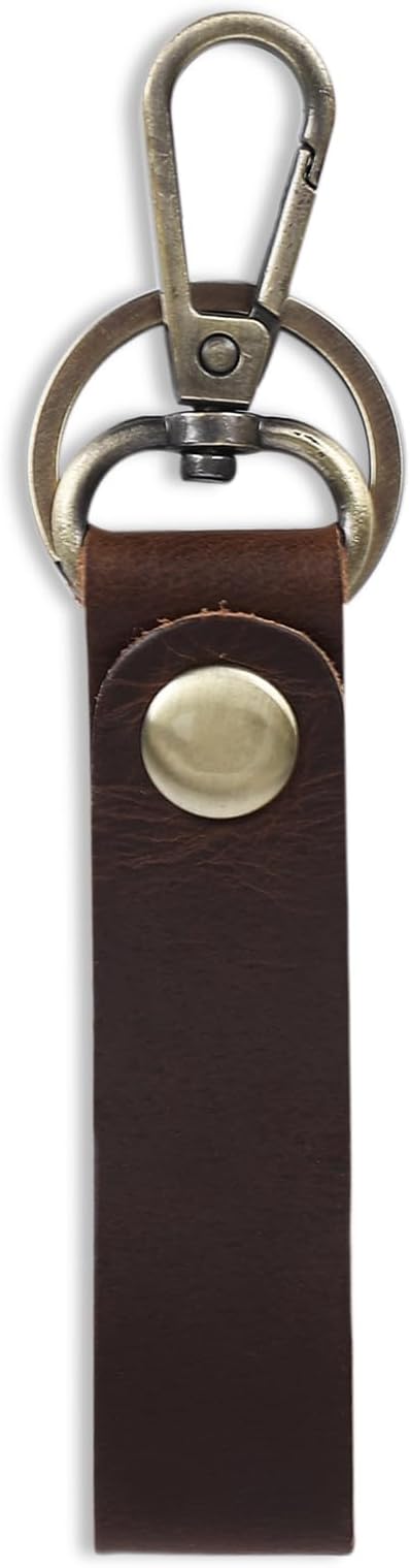 Genuine Leather Keychain with Belt Loop - Key Case Leather Tactical HK EDC Clip Fob Keychain Leathers Key Holder