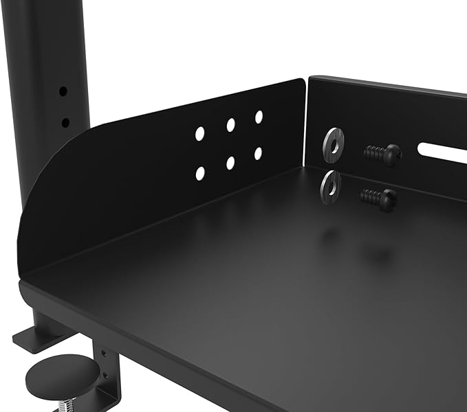 WYYHAA Clamp On Desk Organizer Shelf, Shelving Unit Desktop Storage Shelf, Metal Desk Extender Side Table for Office Table Accessories, Gaming Devices,M