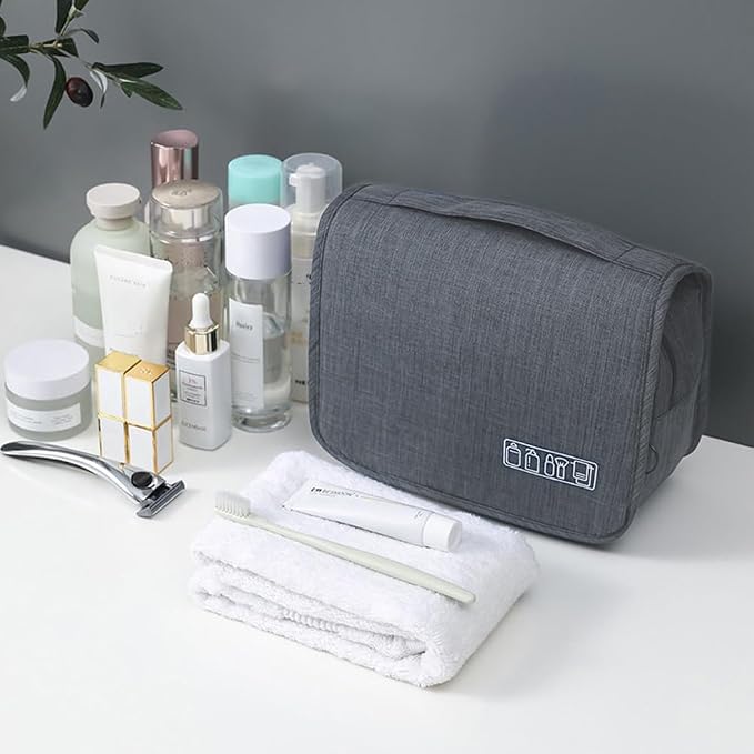 Sechunk Toiletry Bag Water-Resistant Makeup Cosmetic Bag Travel Organizer for Accessories Travel Bag with Hanging Hook
