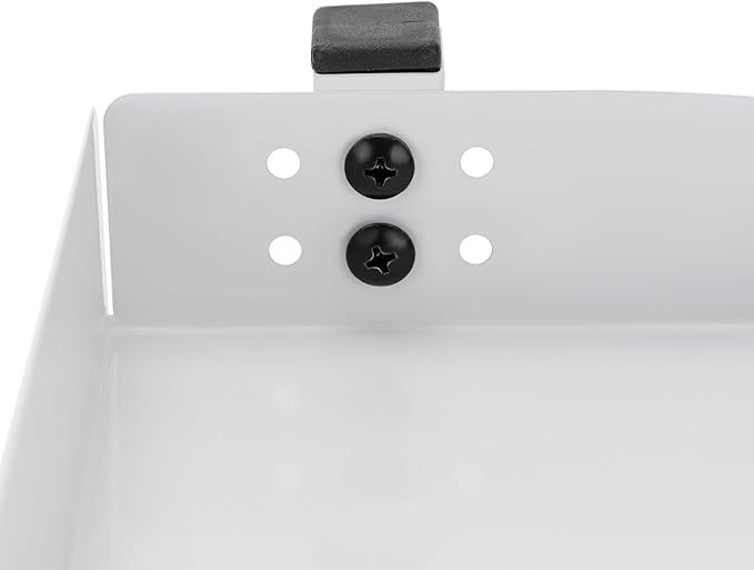 Clamp on Desk Shelf for Working Accessories, 2 Tier Office Desk Shelves Organizer with 2 Mounting Forms, Desktop Supplies Storage Rack with Steel Tray, Heavy Duty Desk Organizers, White