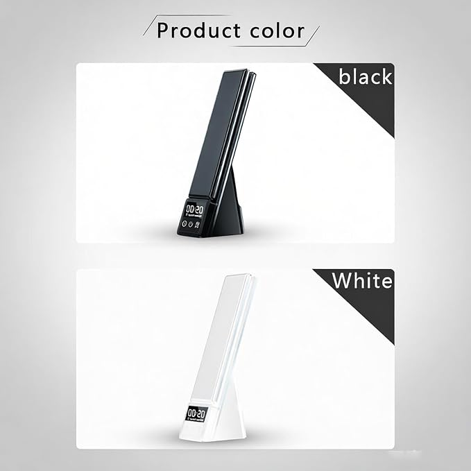 AYI Multi-Functional Wireless Charging Lamp with LED Display, Alarm Clock, 3 Color Light Modes, Foldable & Portable, 15W Fast Wireless Charger Stand for Smartphones, Smartwatches, Earbuds, N61 White.