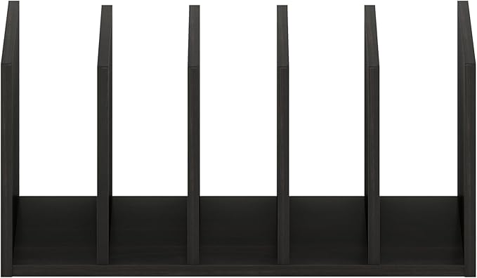 Furinno HERMITE Desk File Folder Organizers, 5-Space Vertical Desktop Office Organization Racks, Desk Top Display Book Shelf, for Paper, Office Supplies, Magazine, Espresso