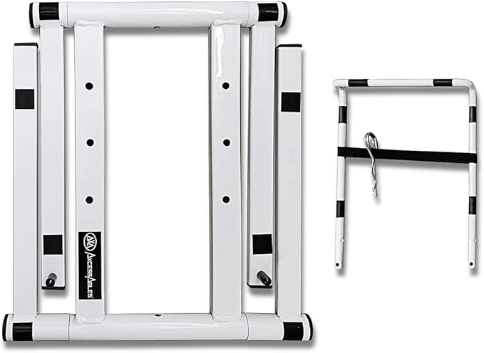 AxcessAbles Portable Folding Laptop Stand with Bag | Elevated MacBook Stand for Home Office, Music Production, Gaming, DJ Controller | No Assembly Required (White)