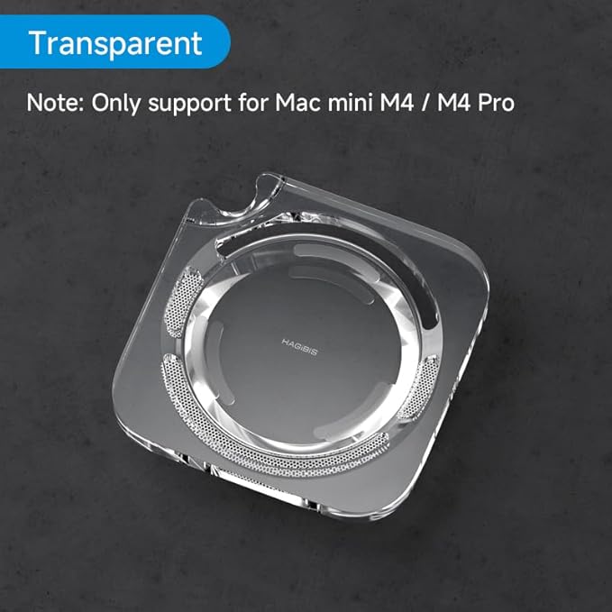 Hagibis Mac mini M4 Stand, Transparent Acrylic Desktop Stand Dustproof Laptop Holder Cooling Heat Disspation Mount for Mac mini M4 Pro 2024