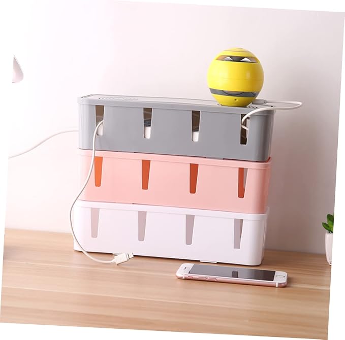 Angoily Cable Management Strip Box for Computer Power Cord Appliance Cord Organizer
