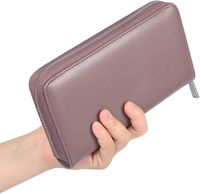 Women 36 Slots RFID Blocking Card Holder Large Long Leather Zipper Organizer Accordion Wallet