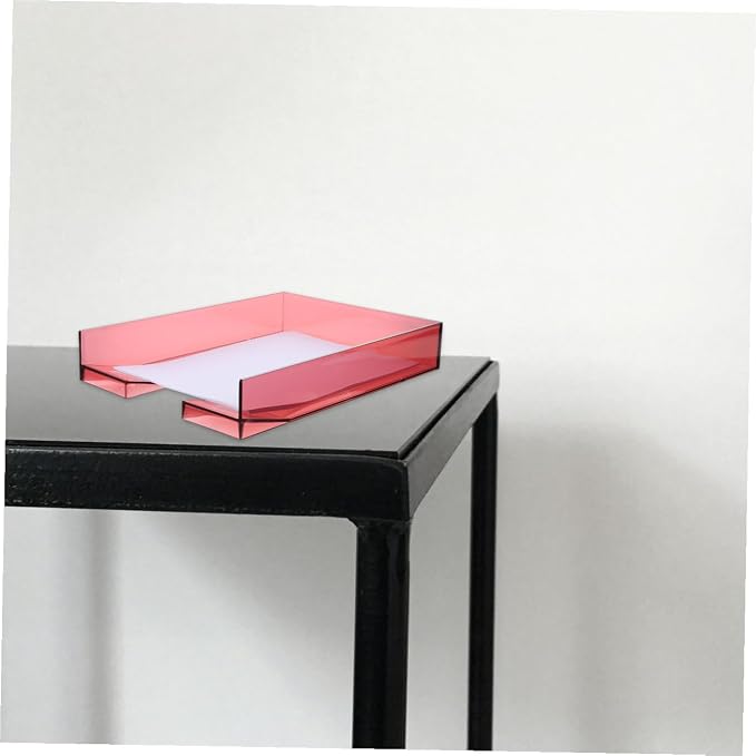Superposable Plastic File Box with Lid, A4 Document Organizer Storage Container, Stackable Desktop Office Paper Holder for Important Files