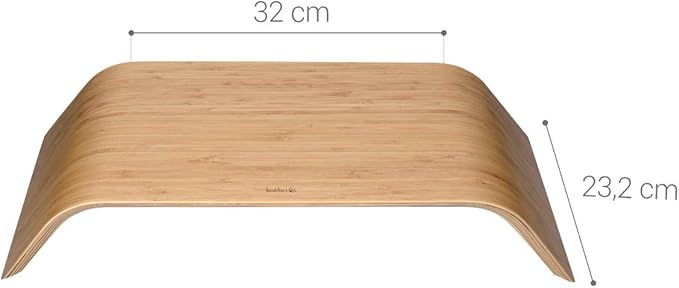 kalibri Wood Monitor Stand Riser - Computer Desk Holder Desktop Dock Wooden Mount Display for PC TV Screen Notebook Laptop - Bamboo