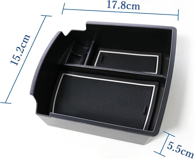 2018-2021 2022 2023 Kona Center Console Organizer for Hyundai Kona, Durable ABS Plastic&Anti-slip Rubber 2022 Kona Console Armrest Tray Insert 2023 Kona Accessories (White Mats)