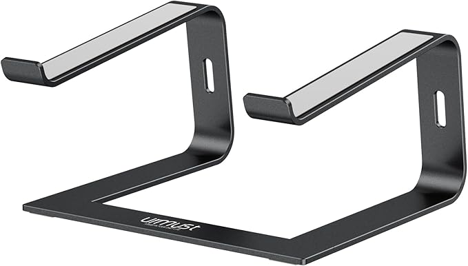 Urmust Laptop Stand for Desk Aluminum Computer Stand Riser Holder for Laptop Compatible with MacBook Air Pro, Dell, HP, Lenovo Samsung, Alienware All Laptops 11-15.6"(Black)