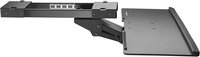 StarTech.com Under Desk-Mount Keyboard Tray - 26.4” Wide - Adjustable - Ergonomic Slide-Out Keyboard Shelf with Tilt and Swivel (KBTRAYADJ), Black
