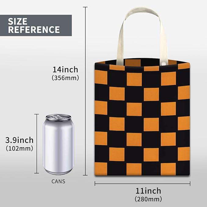 Car Trash Can, Cute Car Trash Bag, Hanging Car Organizer and Storage Bag, Trash Bin for Car Accessories, Vehicle, Travelling, Camping Orange Black Checkerboard