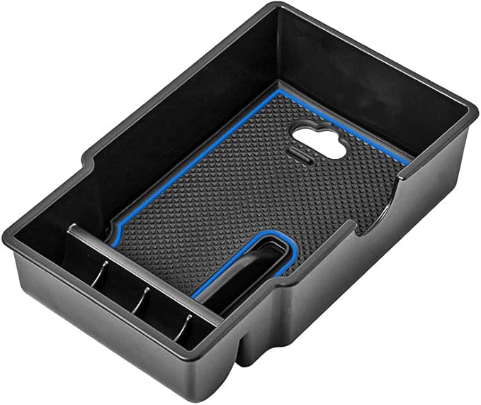 EDBETOS Center Console Organizer Tray Compatible with Jeep Renegade Accessories 2015-2019 2020 2021 2022 2023 Armrest Glove Box Secondary Storage (Blue Line)