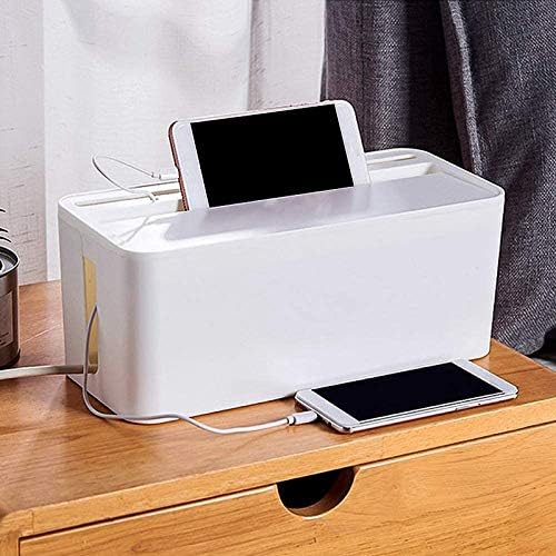 Cable Management Box, ABS Cable Organizer Cord Hider Box, Computer Power Lines, Route Cables, Under Desk Power Strip