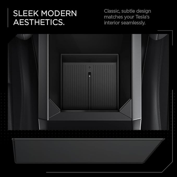 Spigen Center Console Organizer Tray Designed for Tesla Cybertruck Accessories 2026/2025/2024/2023 (Bottom) (Carbon Edition)