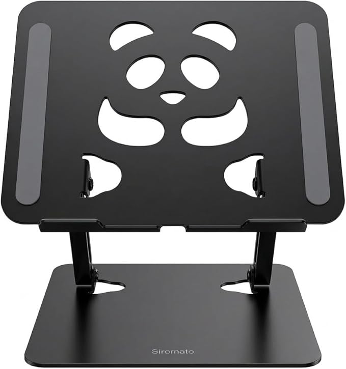 Laptop Stand for Desk, Ergonomic Notebook Riser with Ventilation, Multi Angle Height Adjustable Foldable Computer Holder for MacBook, Dell, HP, 10-16" (Black)