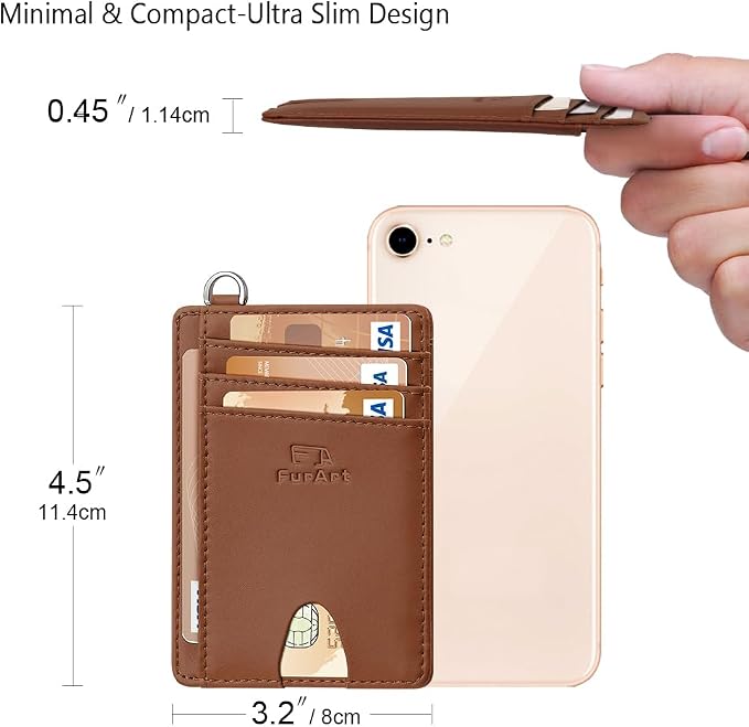 FurArt Slim Minimalist Wallet, Front Pocket Wallets, RFID Blocking, Credit Card Holder for Men