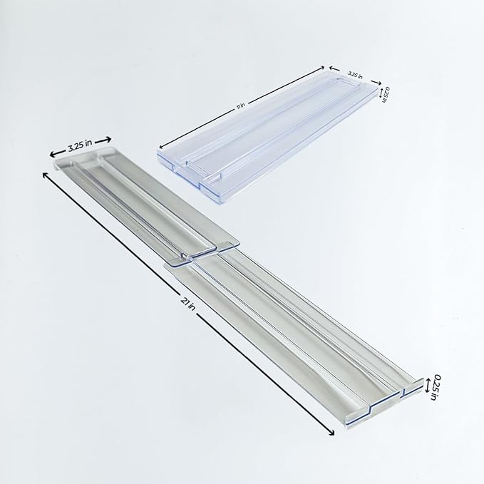 Neatly You Clear Adjustable Drawer Dividers ??Expandable (11??1in) Drawer Organizers 3.25" high, Sturdy Plastic Separators for Kitchen, Dresser, Bathroom, Vanity & Desk ??4 or 8 Pack (8)