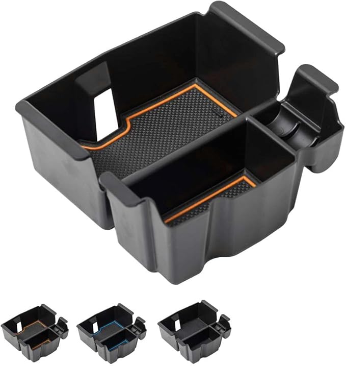 EDBETOS Center Console Organizer Tray Compatible with Jeep Wrangler JL/JLU 2018-2023 2024 2025 2026 and Gladiator JT Truck 2020-2026 Insert Armrest Accessories - Orange Trim