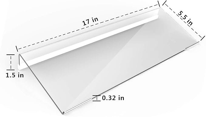Richboom Clear Acrylic Tilted Computer Keyboard Holder for Easy Ergonomic Typing, Upgraded Version, Keyboard Stand with Silicone Anti-Slip Case for Office Desk, Home, School, Clear