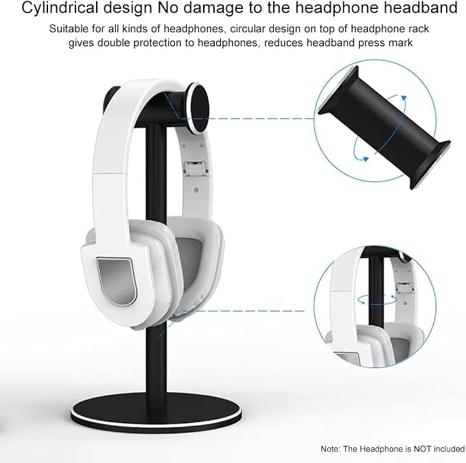 DREWCHAN Headphone Stand Metal Headphone Holder for AirPods Max,Bose, Beats,Sony etc (Silver)
