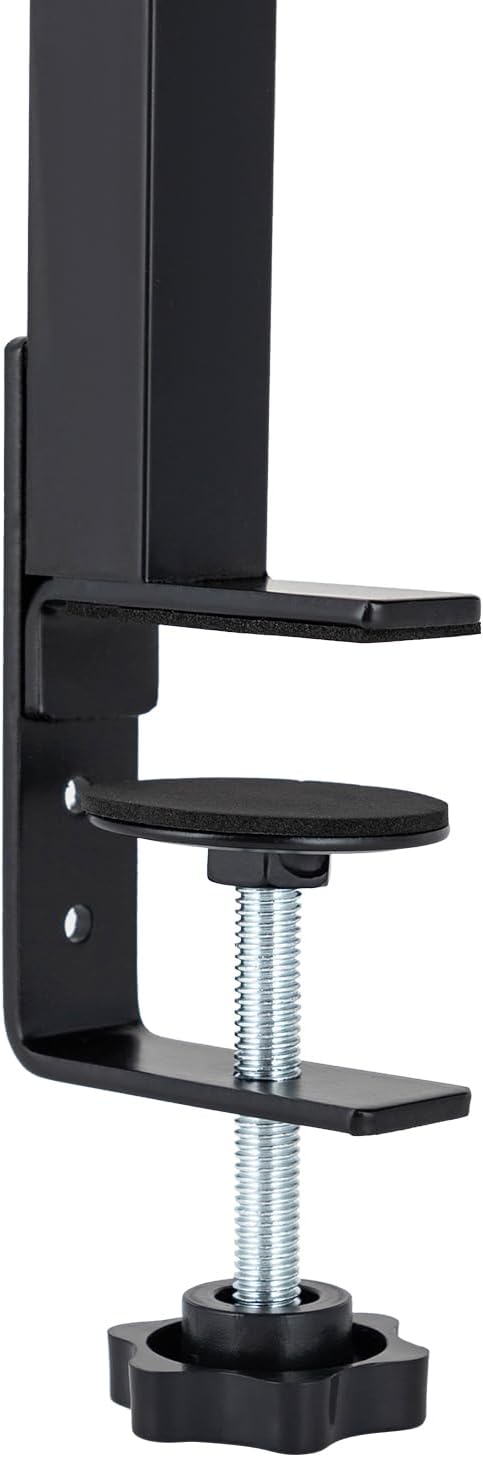 Clamp-on Desk Shelf, Desktop or Under-Desk 2-Tier Shelving Unit with Adjustable Metal Storage Tray, Clip-on Desk Shelf Office Organization (Black)