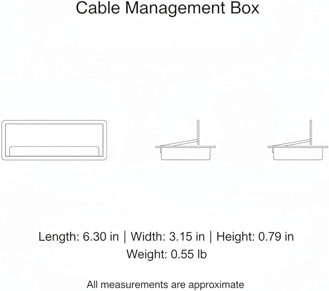 Quick Cable Concealer, ABS Cord Management Box for Desk & TV Stand, Hides Power Strips & Wires, 6.3 x 3.1 x 1.2 Inches (1 Pack)