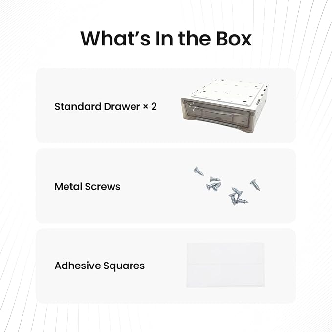 Under Desk Drawer 2-pack from 2B Neat - Self Adhesive Hidden Drawers - Heavy Duty Plastic - Easy Installation - Under Shelf Desk Organizer for Office and Schools Supplies