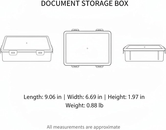 Stackable Document Storage Box with Lid, Rigid PP Plastic File Organizer for Letter & A4 Papers, Brown