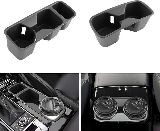 LUWU Cup Holder Compatible with 2024 2025 2026 Kia Telluride Center Console Organizer Drink Holder Replacement for 2025 2026 Kia Telluride Accessories Center Console & Rear Seat Cup Holder 2-Pack