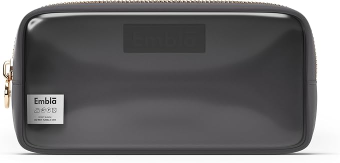 Embla Medium Clear Makeup Bag Travel for Toiletries Cute Make Up Nylon Organizer Pouches Quart Size Cosmetic Bags for Women Girls Zipper Toiletry Skincare Pouch Organizer for Purse Grey