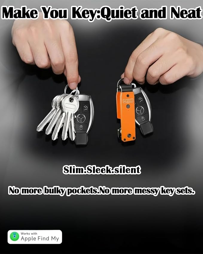 Air Keychain with GPS Tracker : Lightweight Compact Key Holder for Outdoor Use - Minimalist Metal Key Organizer