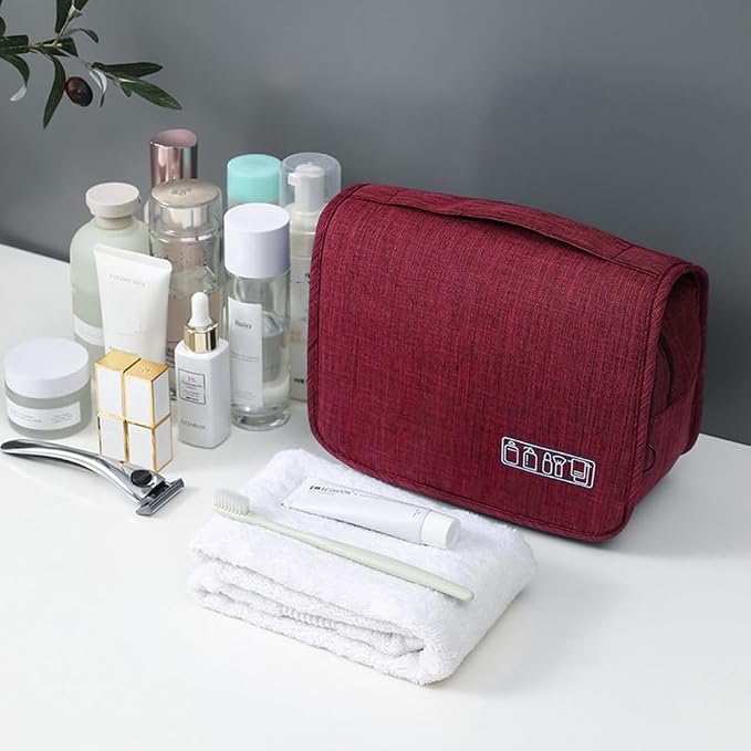 Sechunk Toiletry Bag Water-Resistant Makeup Cosmetic Bag Travel Organizer for Accessories Travel Bag with Hanging Hook