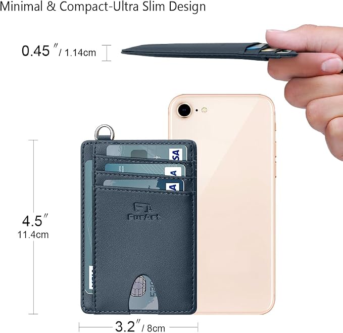 FurArt Slim Minimalist Wallet, Front Pocket Wallets, RFID Blocking, Credit Card Holder for Men