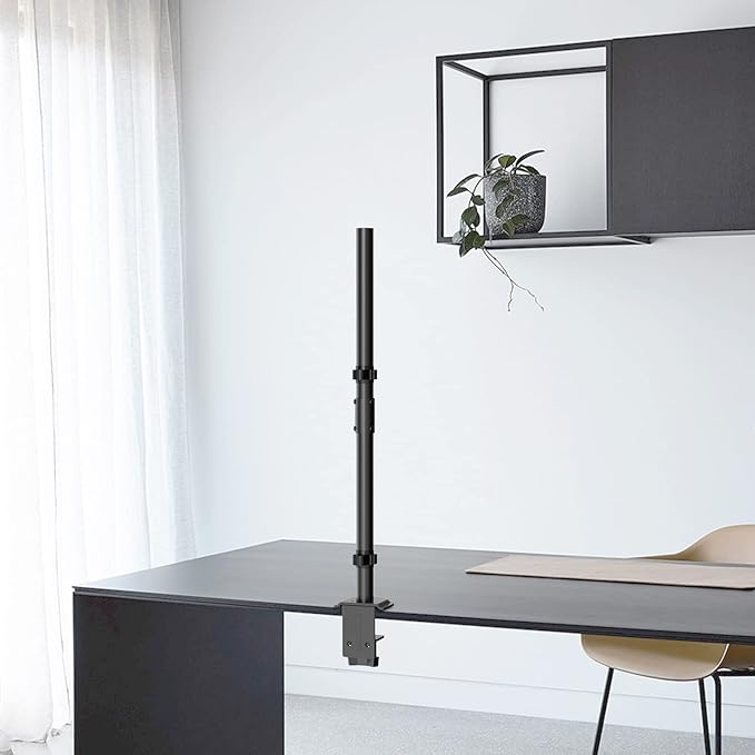 Steel Extra Tall 2-Section Monitor Stand Pole - 31.6 inches Sturdy Center Pole Only for Monitor Arm Mounts, Adjustable Height, Compatible with C-Clamp & Grommet Bases,Black
