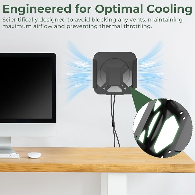 Only for Mac mini M1 / M2 Mount, Attach to Monitor Arm, Wall/ VESA/ Under Desk Mount for Mac mini M2 2023, Space Saving Bracket with Cable Management Straps