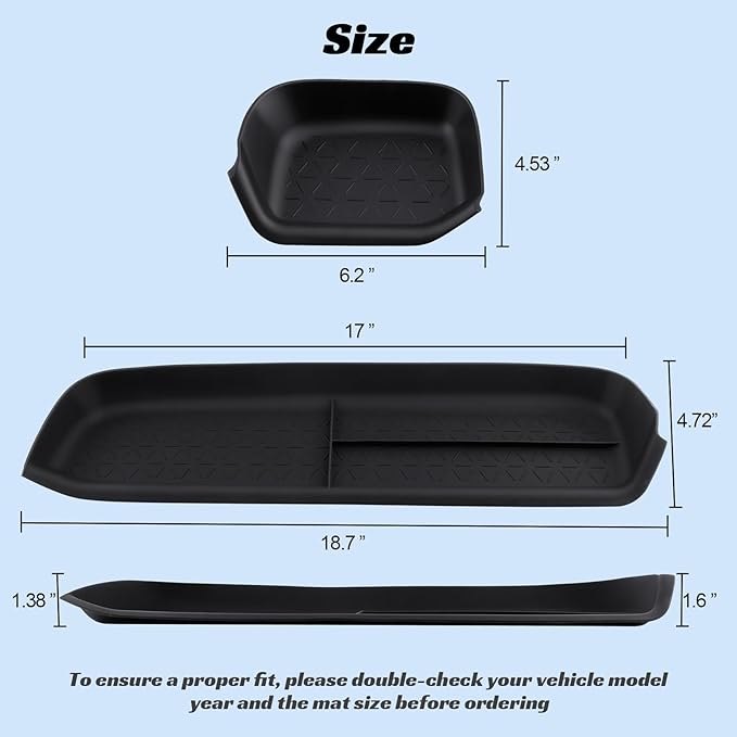 CARFIB Driver Storage Box Organizer Mat Fit for Toyota RAV4 2025-2019 Passenger Side Mats Glove Box Organizer Tray Interior Insert Accessories